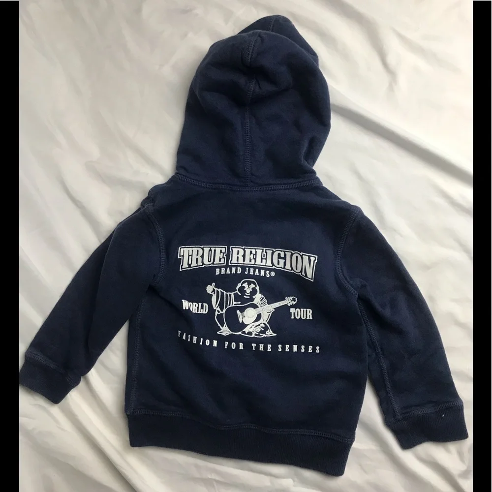 LUCKY BRAND Blue Zippered Hoodie Sweater 12-18M